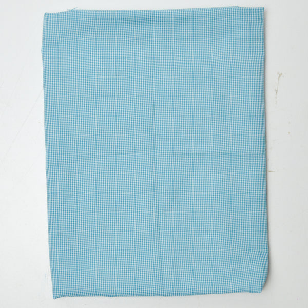 Light Blue Micro Gingham Woven Shirting Fabric - 30" x 46"