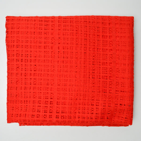 Bright Red Openweave Net Fabric - Two 32" x 62" Pieces