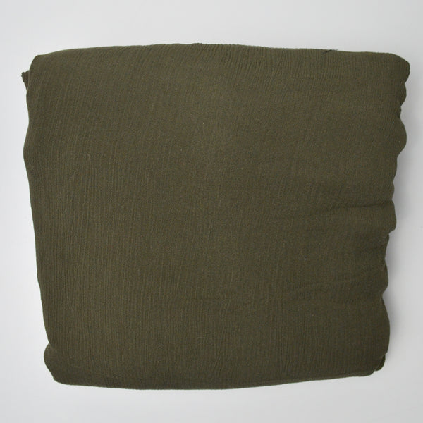 Dark Olive Green Crinkled Gauzy Woven Fabric - 56" x 8 Yards