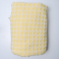 Light Yellow Grid Thick Woven Cotton Fabric - 52" x 124"