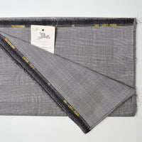 Gray Plaid Loro Piana Super 100's Tasmanian Wool Suiting Fabric - 60" x 64"