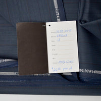 Dark Blue-Gray Herringbone Pinstripes Loro Piana Tesoro Super 90's Wool Suiting Fabric - 60" x 116"