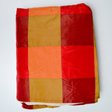 Red + Yellow Silky Plaid Fabric with Faux Suede Backing - 54" x 72"