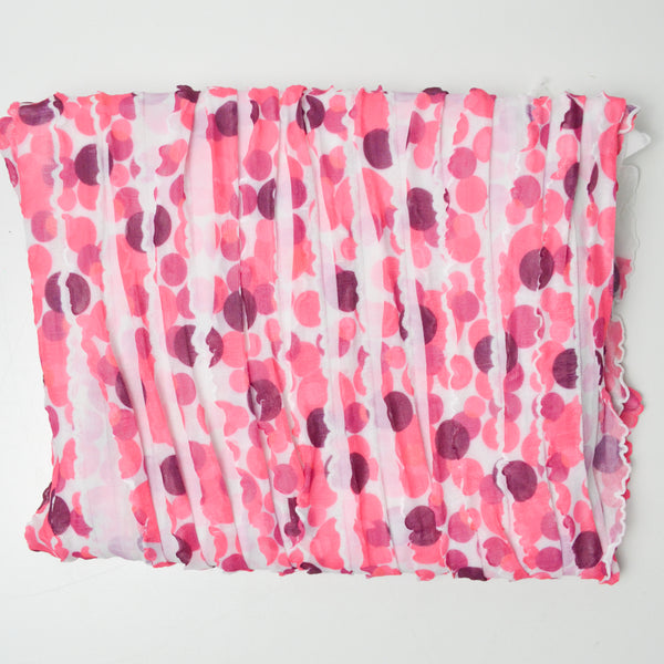 Pink + White Dotted Ruffled Fabric - 50" x 52"