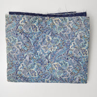 Blue Paisley Quilted Fabric - 36" x 44"