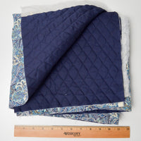 Blue Paisley Quilted Fabric - 41" x 44"