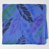 Blue + Crinkly Leaf Print Woven Fabric - 39" x 58"