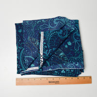 Navy + Teal Paisley Flowy Woen Fabric - 43" x 13"