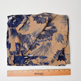 Tan + Navy Floral Woven Apparel Fabric - 45" x 54"