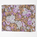 Purple + Brown Floral Print Quilting Weight Woven Fabric - 45" x 70"