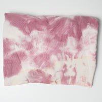 Pink + White Tie-Dye + Floral Printed Woven Fabric - 46" x 50"