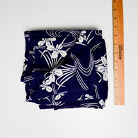 Navy + Indigo Print Floral Woven Fabric - 13" x 264"