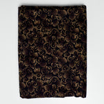 Black Swirled Leaves Quilting Weight Woven Fabric - 44" x 160"