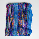 Textured + Metallic Striped Loose Woven Fabric Scarf - 14" x 62"