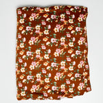 Brown Floral Soft Jersey Apparel Fabric - 60" x 60"