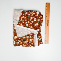 Brown Floral Soft Jersey Apparel Fabric - 60" x 60"