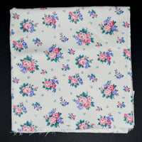 Pink + Purple Floral Twill Woven Medium Weight Woven Fabric - 45" x 52"