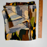 Green + Yellow Camo Soft Stretch Knit Fabric - 68" x 90"