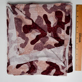 Burgundy Camo Soft Stretch Knit Fabric - 62" x 140"