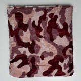 Burgundy Camo Soft Stretch Knit Fabric - 62" x 140"