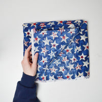 Red White + Blue Star Quilting Weight Woven Fabric - 44" x 80"