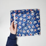 Red White + Blue Star Quilting Weight Woven Fabric - 44" x 80"