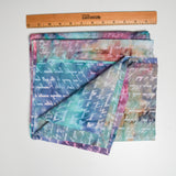 Tie-Dye + Cursive Print Quilting Weight Woven Fabric - 44" x 76"