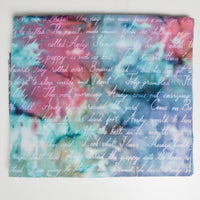 Tie-Dye + Cursive Print Quilting Weight Woven Fabric - 44" x 76"