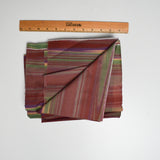 Brown + Green Striped Quilting Weight Woven Fabric - 44" x 76"