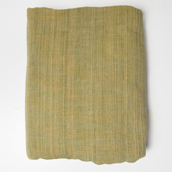 Green + Golden Yellow Textured Woven Drapery Fabric - 52" x 96"