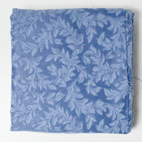 Blue Leaf Damask Woven Fabric - 51" x 56'