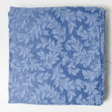Blue Leaf Damask Woven Fabric - 51" x 56'