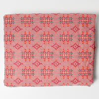 Pink, Orange + Green Geometric Woven Fabric - 34" x 60"