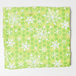 Lime Green Snowflake Flannel Fabric - 42" x 45"