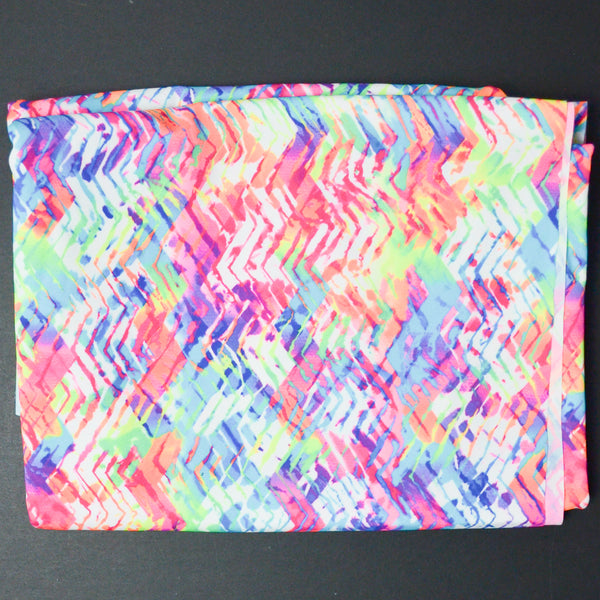 Rainbow Chevron Spandex Stretch Knit Fabric - 42" x 62"