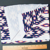 Pink, Blue + White Patterned Double Knit Fabric - 38" x 62"