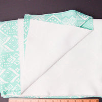 Mint + White Print Double Knit Stretch Fabric - 60" x 78"