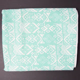 Mint + White Print Double Knit Stretch Fabric - 60" x 78"