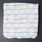 Blue, Green, Red + White Striped Lightweight Woven Fabric - 44" x 144"