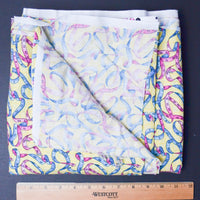 Yellow, Pink + Blue Measuring Tape Quilting Weight Woven Fabric - 42" x 120"