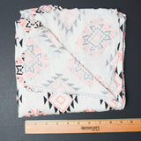 Pink, White + Black Geometric Print Thin Knit Fabric - 41" x 60"