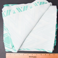 Teal + White Zig Zag Double Knit Fabric - 64" x 76"