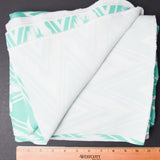 Teal + White Zig Zag Double Knit Fabric - 64" x 76"