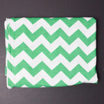 Green + White Chevron Jersey Knit Fabric - 48" x 60"