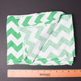 Green + White Chevron Jersey Knit Fabric - 48" x 60"