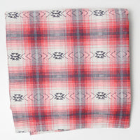 Red + Black Plaid Printed Knit Fabric - 60" x 64"