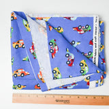 Race Car Print Flannel Fabric - 42" x 61"