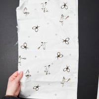 Tennis Print Hemmed Woven Fabric - 10" x 78"