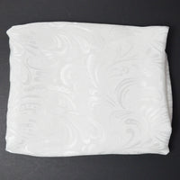 White Swirl Damask Flowy Woven Fabric - 46" x 160"