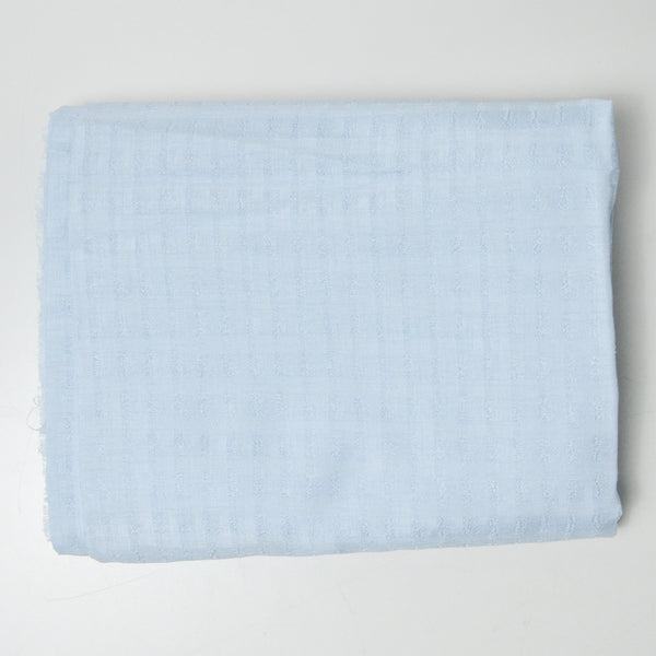 Light Blue Plaid Texture Drapey Woven Fabric - 44" x 144"